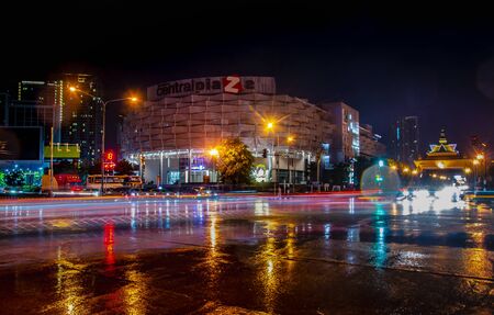 Khon Kaen, Thailand - June 27 2018 Night view of the intersectionのeditorial素材