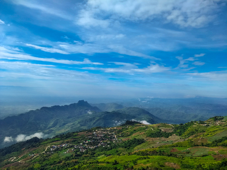 blue sky and cloud at Khao Kho, Phetchabun, Thailand,view at Phu Tub berk ,Phetchabun Province ,Thailand.の写真素材