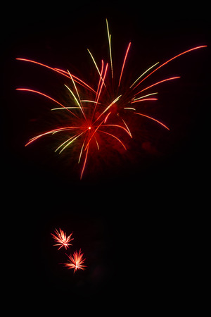 Abstract colored firework background,Fireworks light up the skyの写真素材