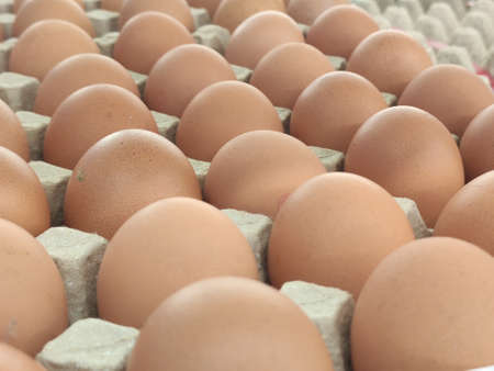 Fresh eggs sold on the street market stallの写真素材