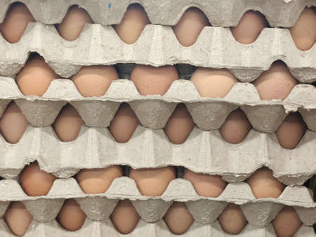 Fresh eggs sold on the street market stallの写真素材