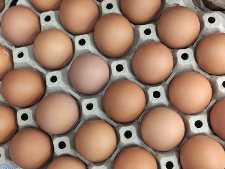 Fresh eggs sold on the street market stallの写真素材