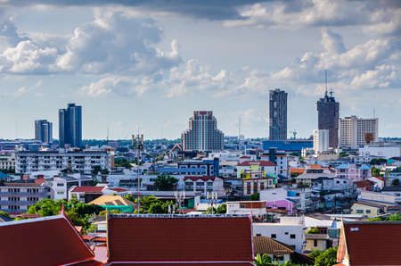 landscape view of the city,KhonKaen, Thailand - July, 17, 2021:Khon Kaen