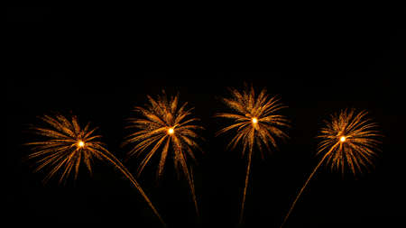 beautiful colorful fireworks display on celebration night,