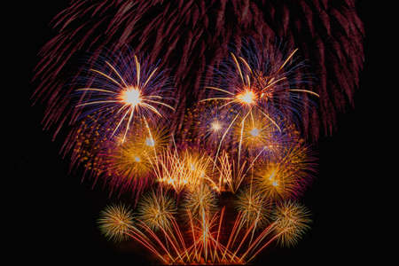 beautiful colorful fireworks display on celebration night,
