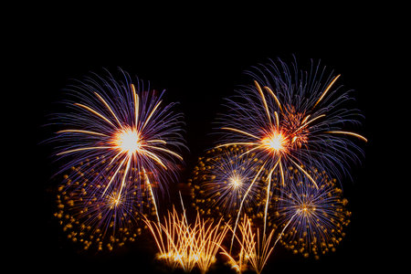 beautiful colorful fireworks display on celebration night,