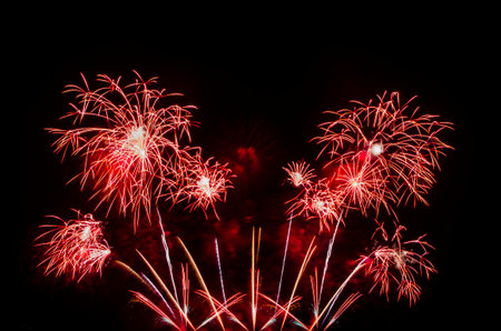 abstract blur Fireworks light, beautiful colorful fireworks display on celebration night,の写真素材