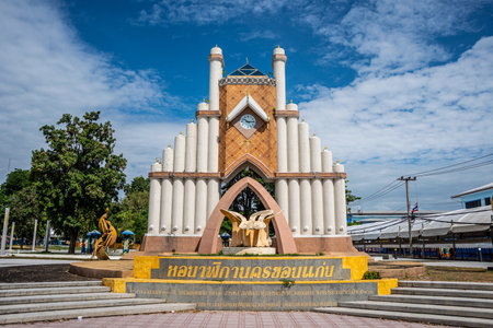 Khon Kaen, Thailand  November 11, 2025 :Khon Kaen City Clock Tower in Ratcha Nusorn Park ,Khon Kaen, Thailand,のeditorial素材