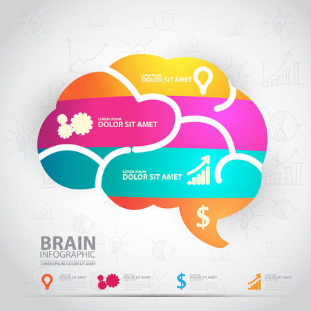 infographics vector brain designのイラスト素材