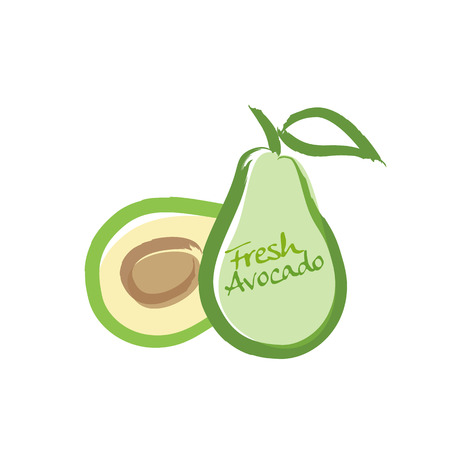 avocado vector illustrationのイラスト素材