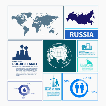 russia map infographicのイラスト素材