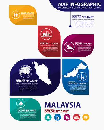 malaysia map infographicのイラスト素材