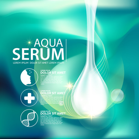 aqua skin collagen Serum and Background Concept Skin Care Cosmetic.のイラスト素材