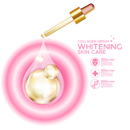 Collagen Serum Background Concept Skin Care Cosmeticのイラスト素材