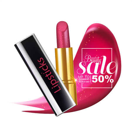 lipstick sale conceptのイラスト素材