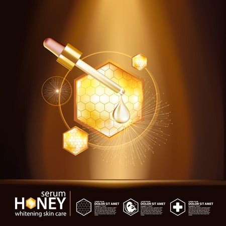 Honey Serum Background Concept Skin Care Cosmeticのイラスト素材