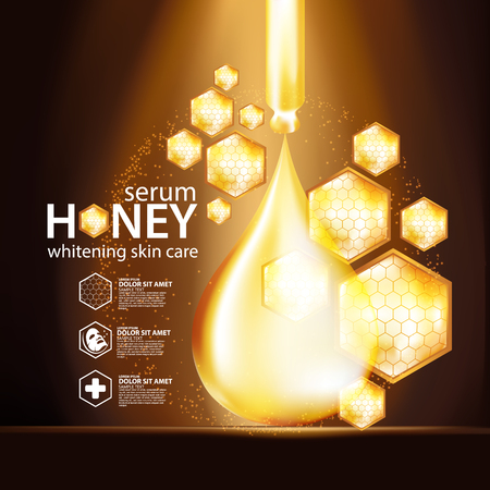 Honey Serum Background Concept Skin Care Cosmeticのイラスト素材