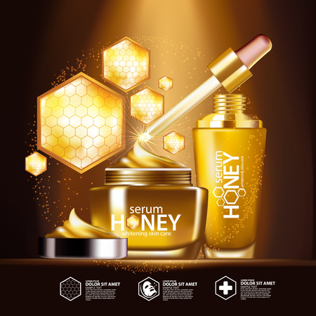 Honey Serum Background Concept Skin Care Cosmeticのイラスト素材