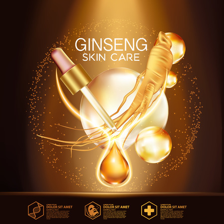 Ginseng Serum Skin Care Cosmeticのイラスト素材