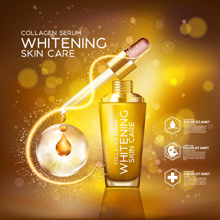 Collagen Serum Background Concept Skin Care Cosmeticのイラスト素材