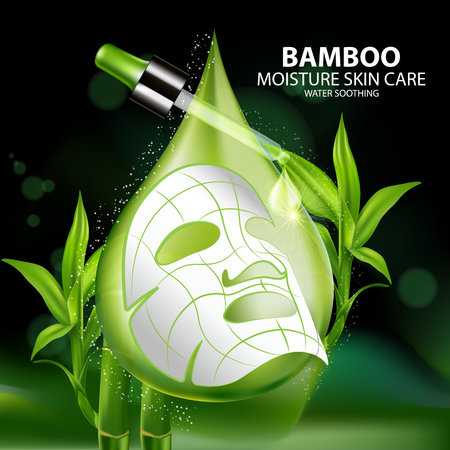 Bamboo Natural Face Mask Moisture Skin Care Cosmetic.のイラスト素材
