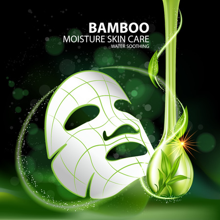 Bamboo Natural Face Mask Moisture Skin Care Cosmetic.のイラスト素材