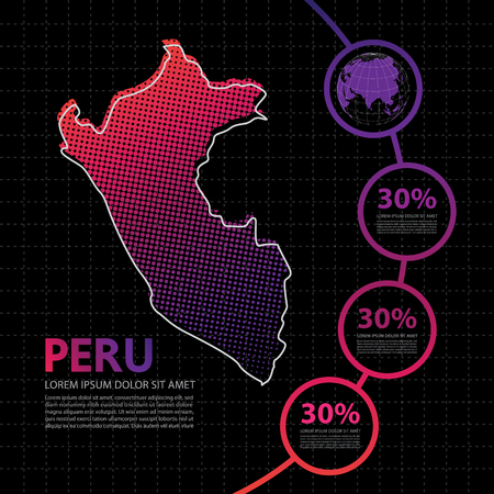 Peru map infographic design templateのイラスト素材