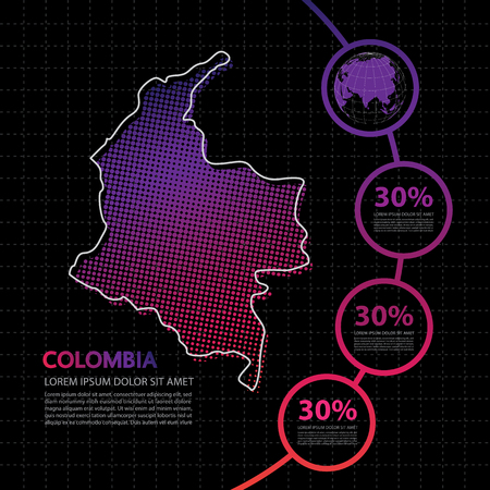 Colombia map infographic design templateのイラスト素材