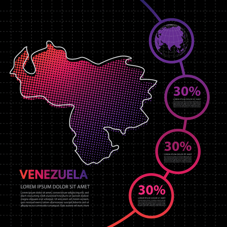 Venezuela map infographic design templateのイラスト素材