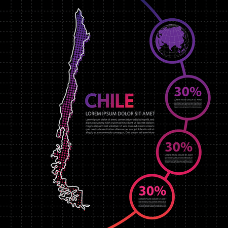 Chile map infographic design templateのイラスト素材