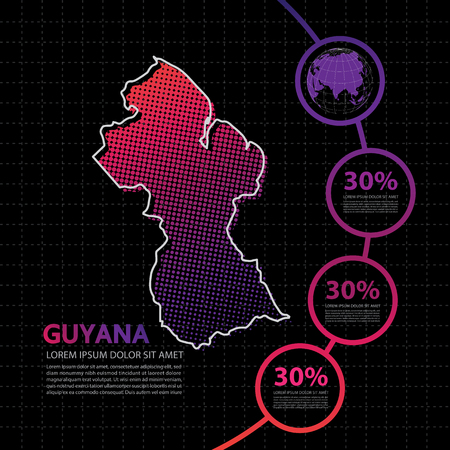 Guyana map infographic design templateのイラスト素材