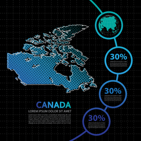 Canada map infographic design templateのイラスト素材