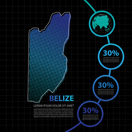 Belize map infographic design templateのイラスト素材