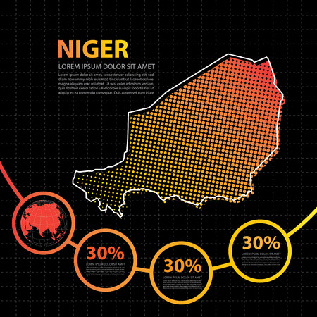 Niger map infographic design templateのイラスト素材