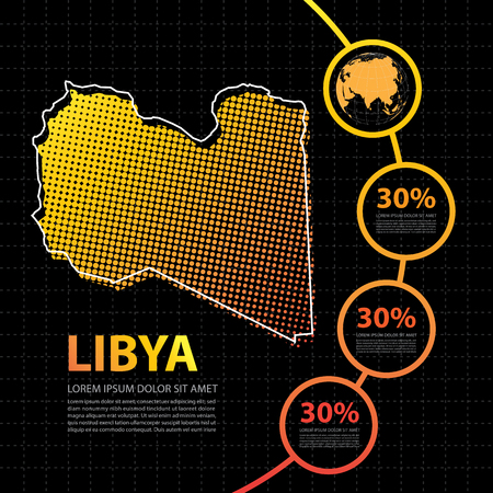 Libya map infographic design templateのイラスト素材
