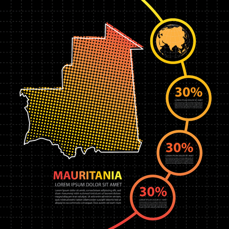Mauritania map infographic design templateのイラスト素材