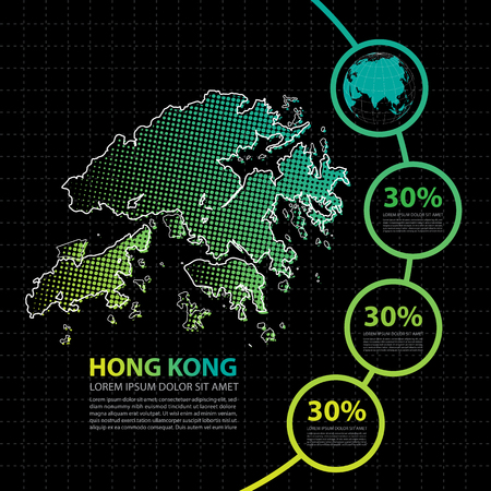 Hong Kong  map infographic design templateのイラスト素材