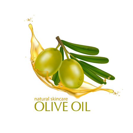 Olive oil organics natural skin care cosmetic.のイラスト素材