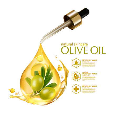 Olive oil organics natural skin care cosmeticのイラスト素材