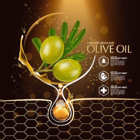 Olive oil organics natural skin care cosmeticのイラスト素材