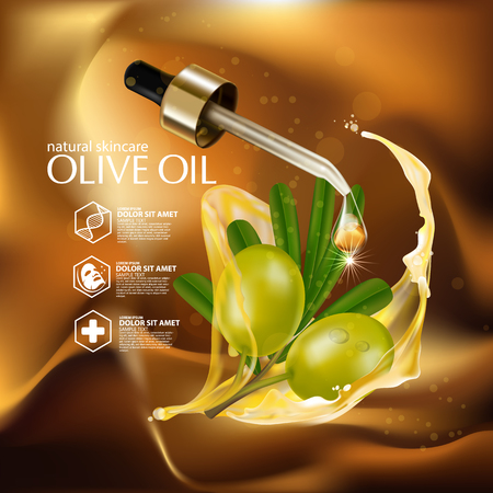 Olive oil organics natural skin care cosmeticのイラスト素材