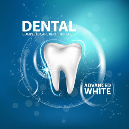 Dental care with green tea leaf conceptのイラスト素材