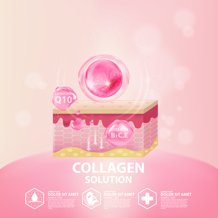 Collagen Serum Skin Care Cosmeticのイラスト素材