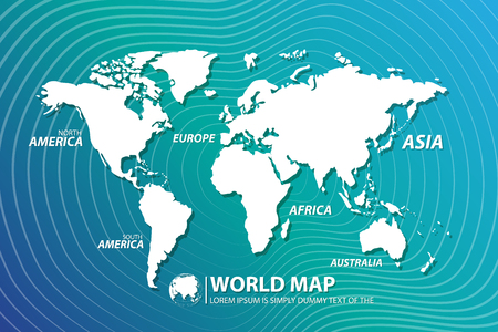Modern Digital World Map Globalization Concept. Vector illustrationのイラスト素材