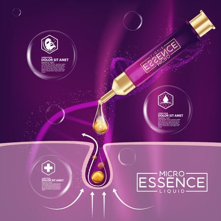 Facial Treatment Micro Essence Skin Care Cosmetic.のイラスト素材