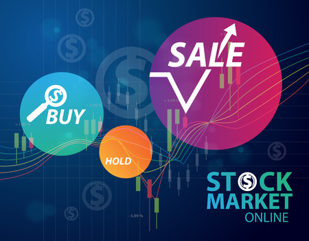Business candle stick graph chart of stock market investment trading, vector design.のイラスト素材