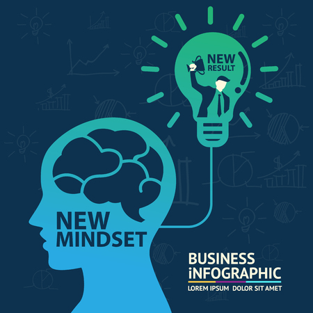 New Mindset New Results / Business Mindset Conceptのイラスト素材