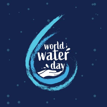 world water day, save the water Logo design templateのイラスト素材
