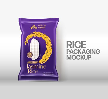 Rice Package Mockup Thailand food Products, vector illustrationのイラスト素材