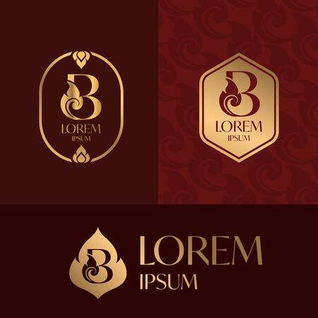 Letter B logo icon design template, Thai Art Styleのイラスト素材